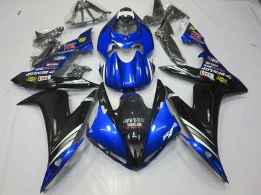 2004-2006 Yamaha YZF 1000 R1 Motorcycle Fairings - Blue White Silver Black GYTR Yamalube Dunlop Canada for Sale
