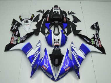2004-2006 Yamaha YZF 1000 R1 Motorcycle Fairings - Blue White Black Fimer Yamalube Canada for Sale