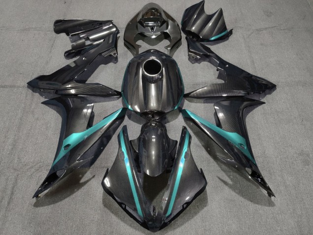 2004-2006 Yamaha YZF 1000 R1 Motorcycle Fairings - Carbon Fiber Style Teal Green Canada for Sale