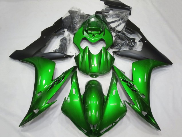 2004-2006 Yamaha YZF 1000 R1 Motorcycle Fairings - Green Matte Black Canada for Sale