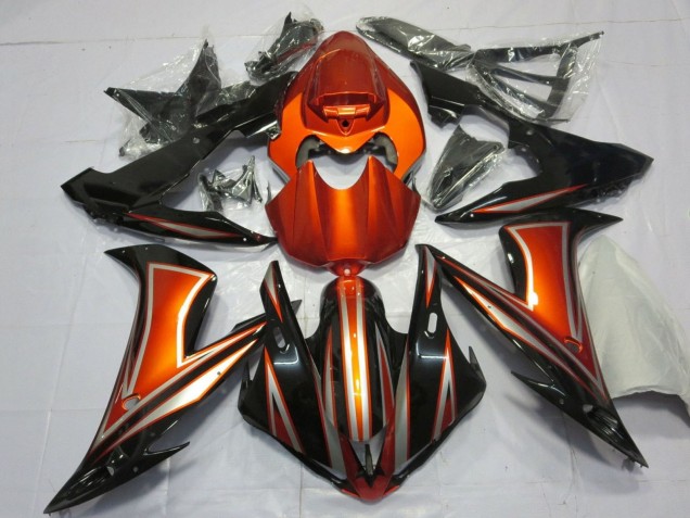 2004-2006 Yamaha YZF 1000 R1 Motorcycle Fairings - Orange Glossy Black Canada for Sale