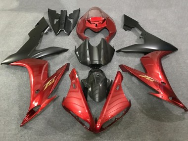 2004-2006 Yamaha YZF 1000 R1 Motorcycle Fairings - Red Faux Carbon Fiber Matte Black Canada for Sale