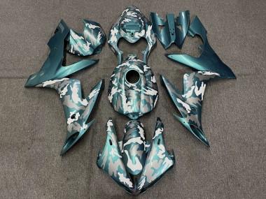 2004-2006 Yamaha YZF 1000 R1 Motorcycle Fairings - Teal Green White Grey Camouflage Canada for Sale