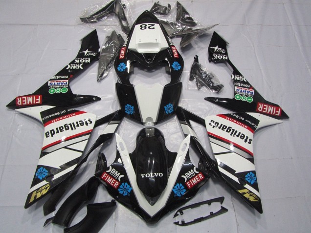 2007-2008 Yamaha YZF 1000 R1 Motorcycle Fairings - Glossy Black White Red Blue Volvo Sterilgarda Fimer Canada for Sale