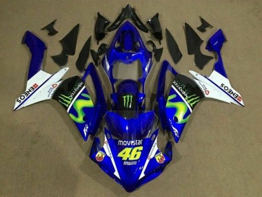 2007-2008 Yamaha YZF 1000 R1 Motorcycle Fairings - Blue White Black Green MoviStar Monster ENEOS Canada for Sale