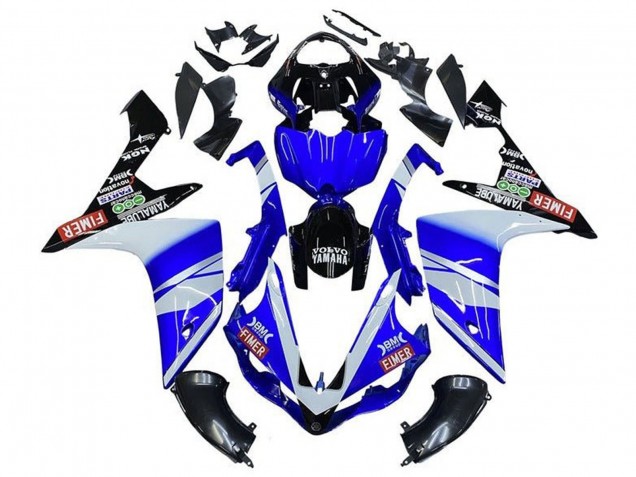 2007-2008 Yamaha YZF 1000 R1 Motorcycle Fairings - Blue White Black Volvo Fimer Yamalube Canada for Sale