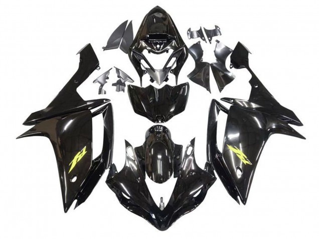 2007-2008 Yamaha YZF 1000 R1 Motorcycle Fairings - Glossy Black Gold Decal Canada for Sale