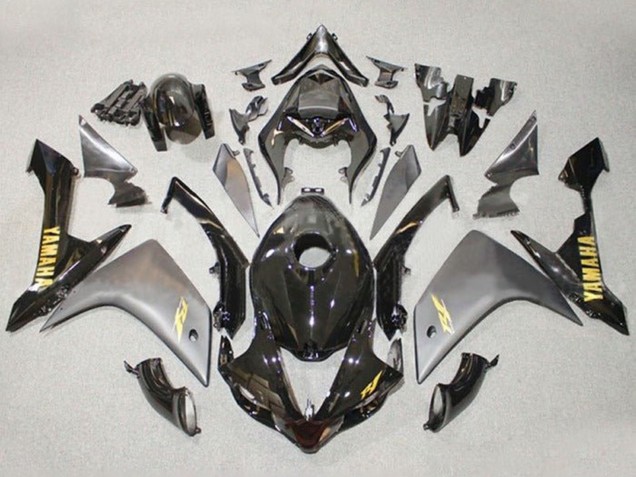 2007-2008 Yamaha YZF 1000 R1 Motorcycle Fairings - Grey Glossy Black Gold Decal Canada for Sale