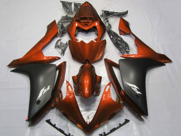 2007-2008 Yamaha YZF 1000 R1 Motorcycle Fairings - Orange Matte Black Canada for Sale
