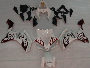 2007-2008 Yamaha YZF 1000 R1 Motorcycle Fairings - White Red Black Flame Canada for Sale