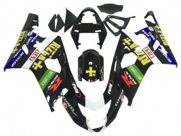 2004-2005 Suzuki GSXR 600 / GSXR 750 Motorcycle Fairings - Glossy Black Blue Green Yellow Rizla Canada for Sale