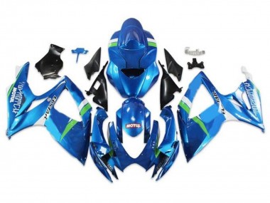 2006-2007 Suzuki GSXR 600 / GSXR 750 Motorcycle Fairings - Blue Green White Ecstar Canada for Sale
