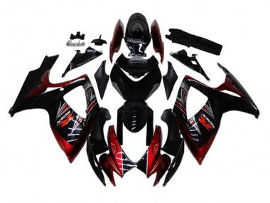 2006-2007 Suzuki GSXR 600 / GSXR 750 Motorcycle Fairings - Glossy Black Red Canada for Sale