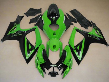 2006-2007 Suzuki GSXR 600 / GSXR 750 Motorcycle Fairings - Green Black Monster Canada for Sale