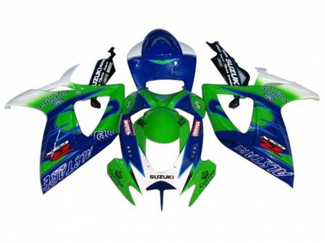 2006-2007 Suzuki GSXR 600 / GSXR 750 Motorcycle Fairings - White Blue Green Alstare Canada for Sale