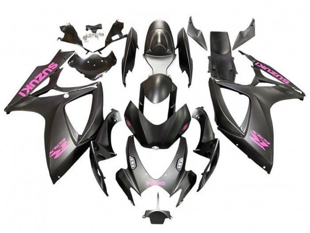 2006-2007 Suzuki GSXR 600 / GSXR 750 Motorcycle Fairings - Matte Black Pink Canada for Sale