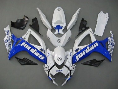 2006-2007 Suzuki GSXR 600 / GSXR 750 Motorcycle Fairings - White Blue Jordan Canada for Sale