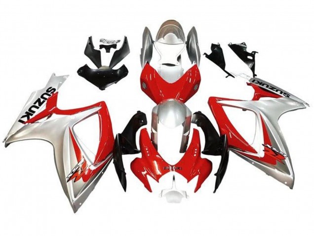 2006-2007 Suzuki GSXR 600 / GSXR 750 Motorcycle Fairings - Silver Red Black Canada for Sale