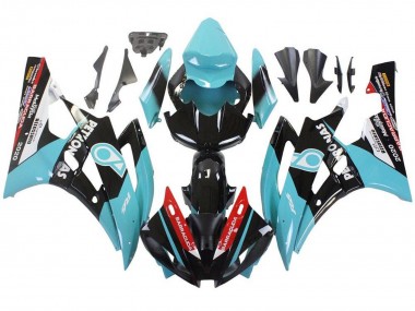 2006-2007 Yamaha YZF R6 Motorcycle Fairings - Light Blue Red White Black Petronas Canada for Sale