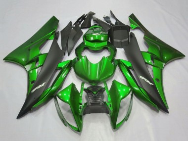 2006-2007 Yamaha YZF R6 Motorcycle Fairings - Green Matte Black Canada for Sale