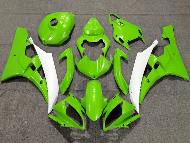 2006-2007 Yamaha YZF R6 Motorcycle Fairings - Green White Canada for Sale