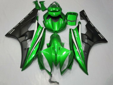 2006-2007 Yamaha YZF R6 Motorcycle Fairings - Green White Matte Black Canada for Sale