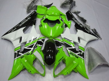2006-2007 Yamaha YZF R6 Motorcycle Fairings - Green White Glossy Black Canada for Sale