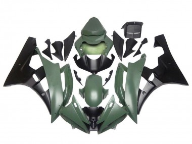 2006-2007 Yamaha YZF R6 Motorcycle Fairings - Army Green Matte Black Canada for Sale