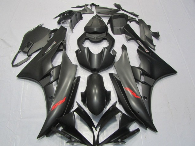 2006-2007 Yamaha YZF R6 Motorcycle Fairings - Matte Black Red Decals Canada for Sale