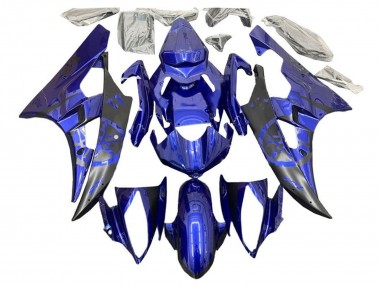 2006-2007 Yamaha YZF R6 Motorcycle Fairings - Blue Matte Black Canada for Sale