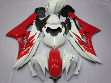 2006-2007 Yamaha YZF R6 Motorcycle Fairing - White Red Canada for Sale