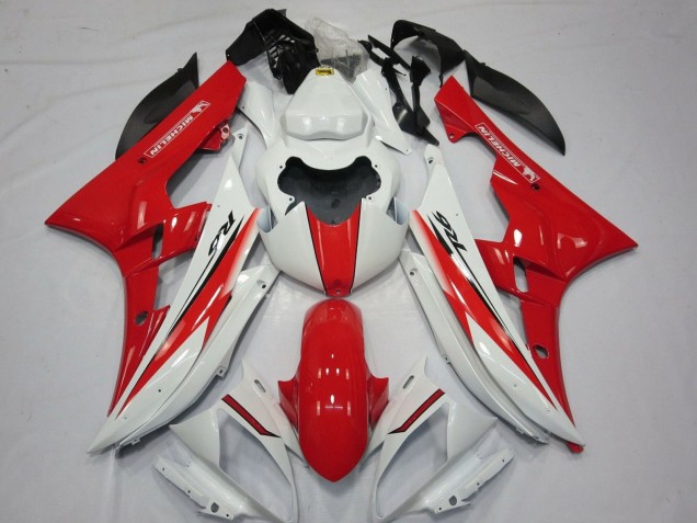 2006-2007 Yamaha YZF R6 Motorcycle Fairings - White Red Canada for Sale
