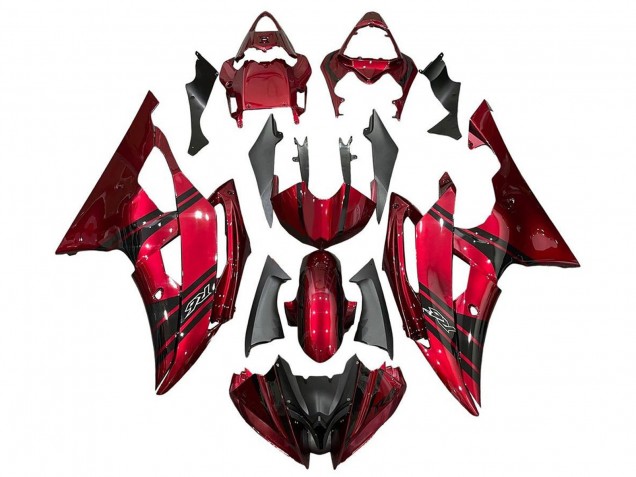 2008-2016 Yamaha YZF R6 Motorcycle Fairings - Red Black Stripe Canada for Sale
