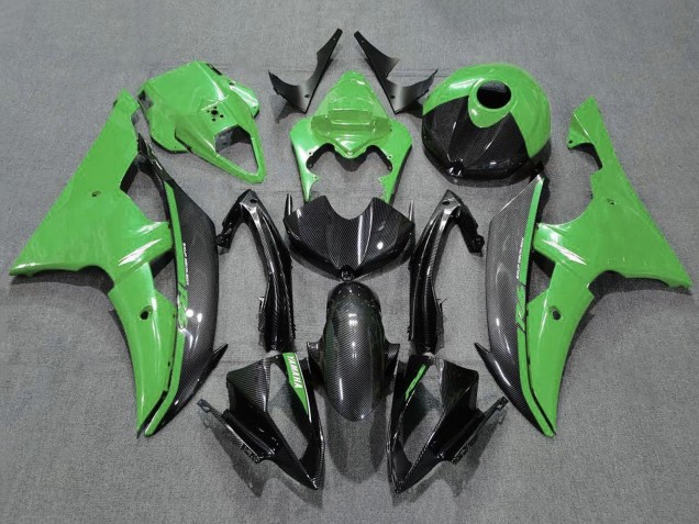 2008-2016 Yamaha YZF R6 Motorcycle Fairings - Green Carbon Fiber Style Canada for Sale
