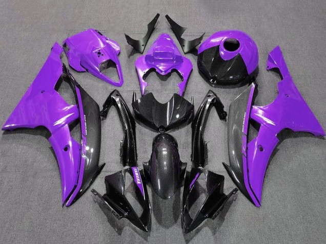2008-2016 Yamaha YZF R6 Motorcycle Fairings - Purple Black Carbon Fiber Style Canada for Sale