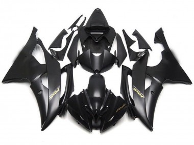 2008-2016 Yamaha YZF R6 Motorcycle Fairings - Matte Black Gold Decals Canada for Sale