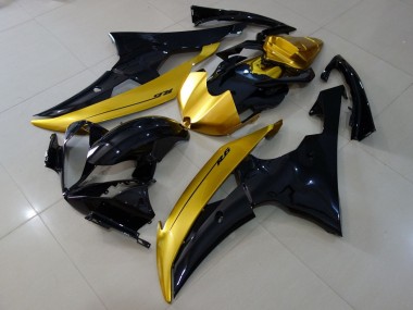 2008-2016 Yamaha YZF R6 Motorcycle Fairings - Gold Glossy Black Canada for Sale