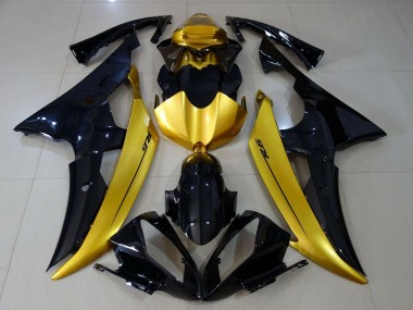 2008-2016 Yamaha YZF R6 Motorcycle Fairings - Gold Glossy Black Canada for Sale