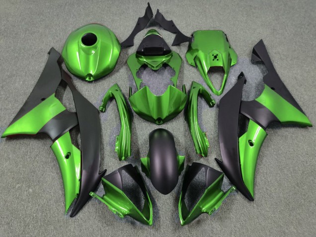 2008-2016 Yamaha YZF R6 Motorcycle Fairings - Green Matte Black Canada for Sale