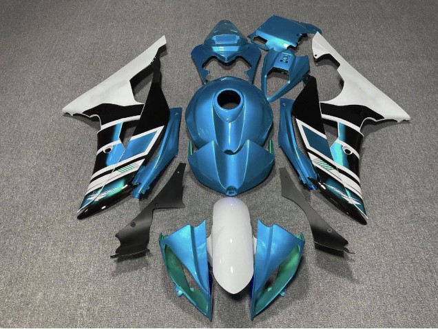 2008-2016 Yamaha YZF R6 Motorcycle Fairings - White Blue Black Stripe Canada for Sale