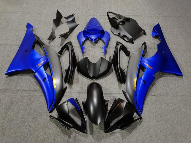 2008-2016 Yamaha YZF R6 Motorcycle Fairings - Blue Matte Black Yellow Decals Canada for Sale