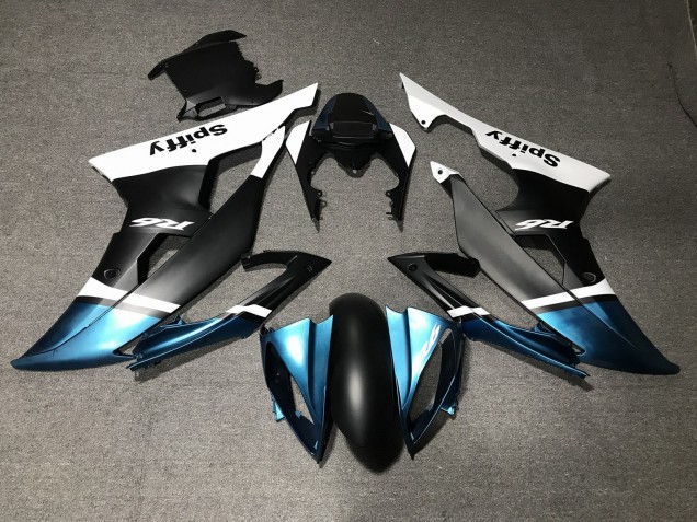 2008-2016 Yamaha YZF R6 Motorcycle Fairings - White Blue Matte Black Spiffy Canada for Sale