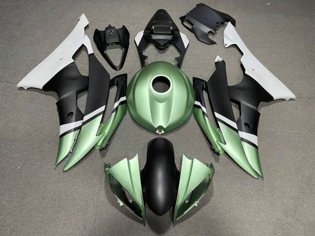 2008-2016 Yamaha YZF R6 Motorcycle Fairings - White Green Matte Black Canada for Sale