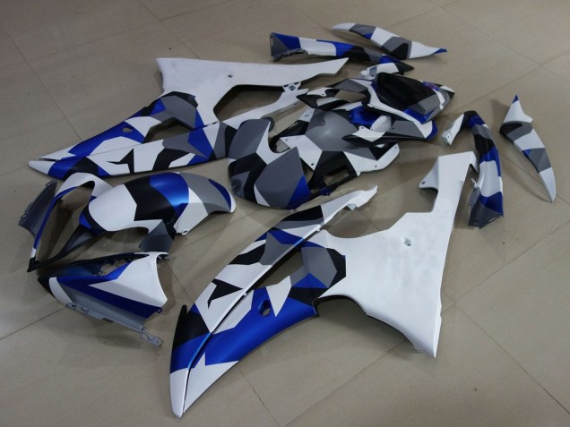 2008-2016 Yamaha YZF R6 Motorcycle Fairings - White Blue Grey Camouflage Canada for Sale