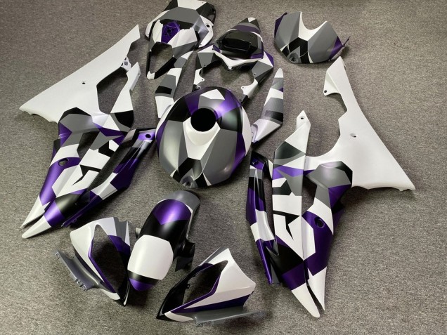 2008-2016 Yamaha YZF R6 Motorcycle Fairings - White Purple Grey Black Camouflage Canada for Sale