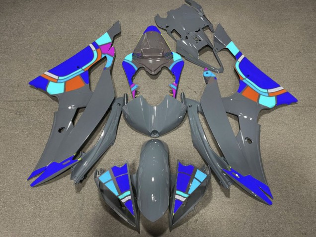 2008-2016 Yamaha YZF R6 Motorcycle Fairings - Nardo Grey Blue Color Wheel Canada for Sale