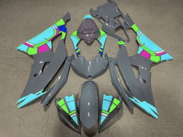 2008-2016 Yamaha YZF R6 Motorcycle Fairings - Nardo Grey Turquoise Blue Color Wheel Canada for Sale