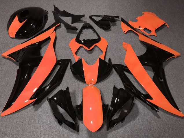 2008-2016 Yamaha YZF R6 Motorcycle Fairings - Orange Glossy Black Canada for Sale