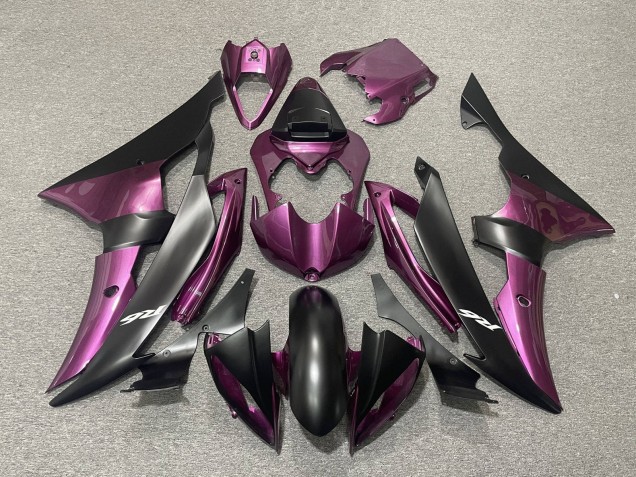 2008-2016 Yamaha YZF R6 Motorcycle Fairings - Purple Matte Black Canada for Sale