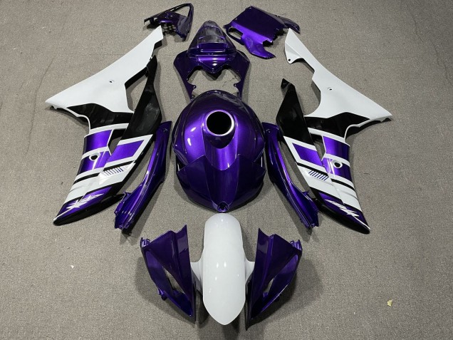 2008-2016 Yamaha YZF R6 Motorcycle Fairings - White Purple Black Stripe Canada for Sale